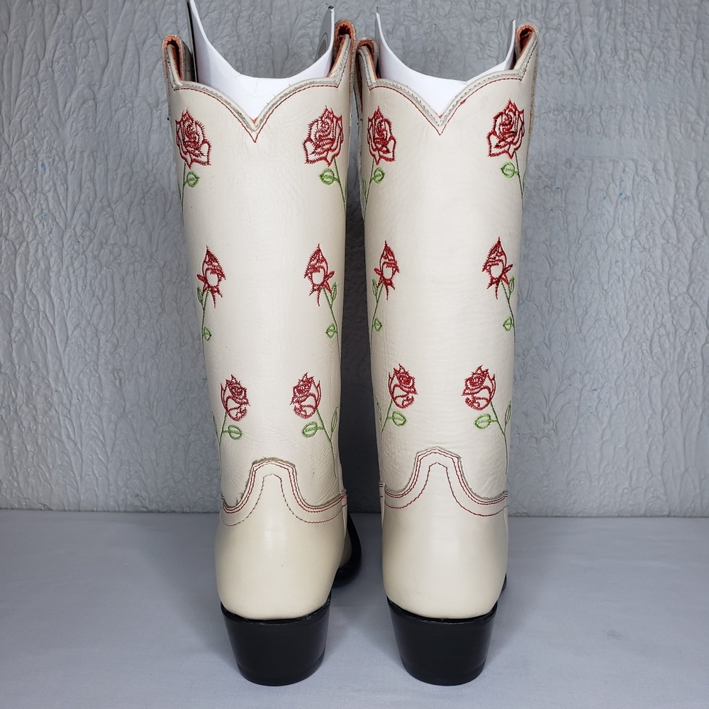 Anthropologie X Planet Cowboy Dozen Roses Cream Cowboy Boots Western Womens 8 US - Picture 8 of 16